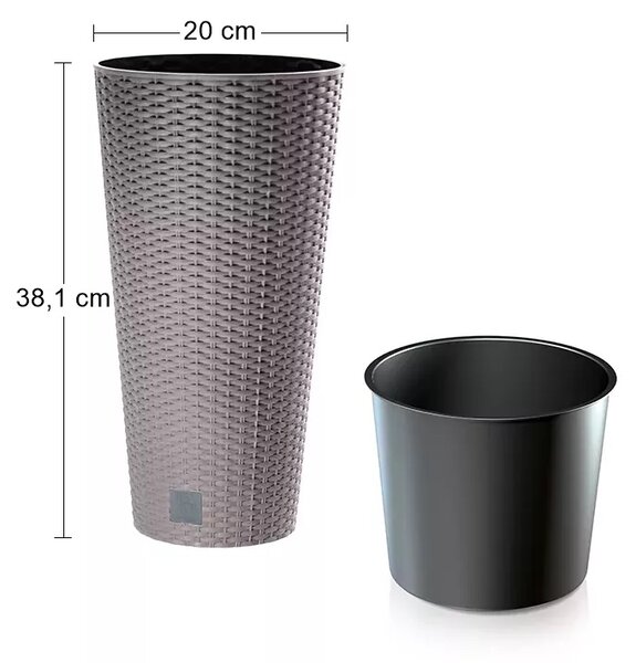 Plastový kvetináč DRTUS200 20 cm - mocca