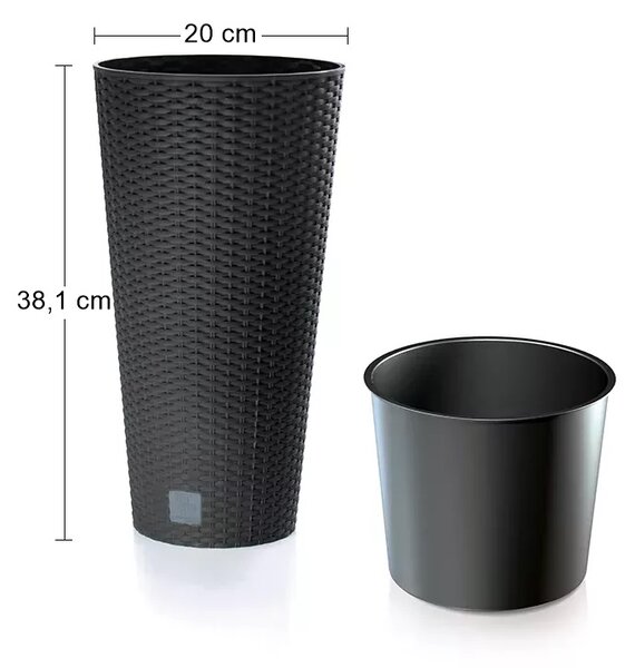 Plastový kvetináč DRTUS200 20 cm - antracit