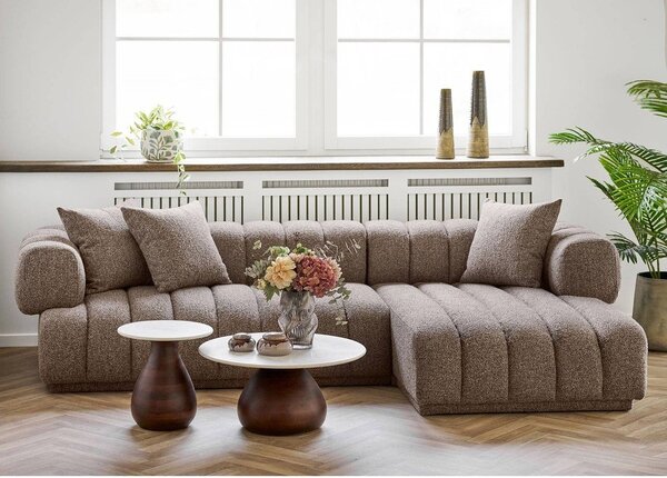 Okrúhly odkladací stolík s mramorovou doskou ø 40 cm Heide – House Nordic
