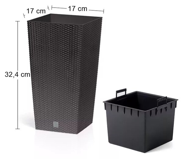 Plastový kvetináč DRTS170 17 cm - hnedá