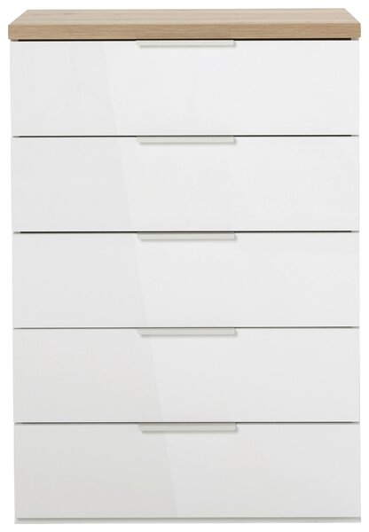KOMODA, dub artisan, biela s vysokým leskom, 69/101/44 cm Carryhome - Komody, Online Only
