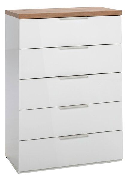 KOMODA, dub artisan, biela s vysokým leskom, 69/101/44 cm Carryhome - Komody, Online Only