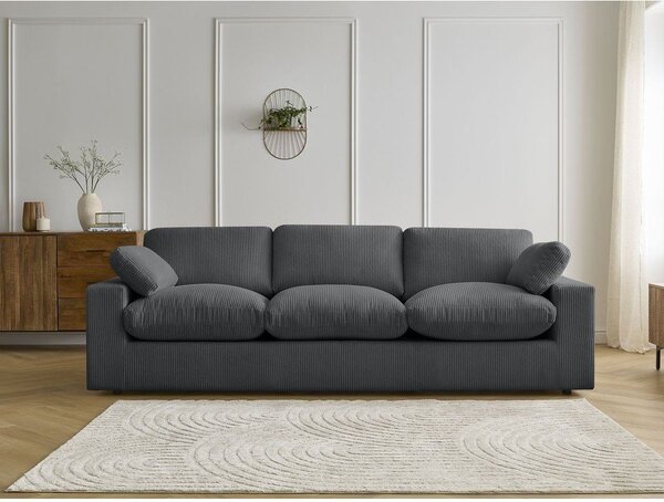 Tmavosivá menčestrová pohovka 250 cm Belair – Bobochic Paris