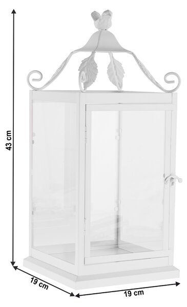 KONDELA Lampáš, 43 cm, biela, kov, POGOL TYP 2