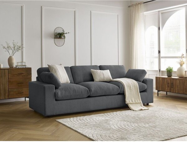 Tmavosivá menčestrová pohovka 250 cm Belair – Bobochic Paris