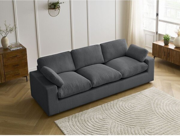 Tmavosivá menčestrová pohovka 250 cm Belair – Bobochic Paris