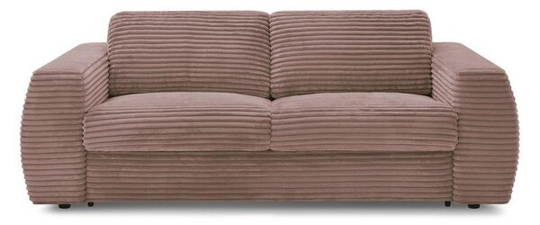 Ružová menčestrová pohovka na každodenné spanie/rozkladacia 220 cm Hugo – Bobochic Paris