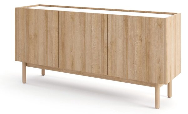 KOMODA TROJDVEROVÁ MARCIO DUB RIVIERA + MRAMOR 144 cm