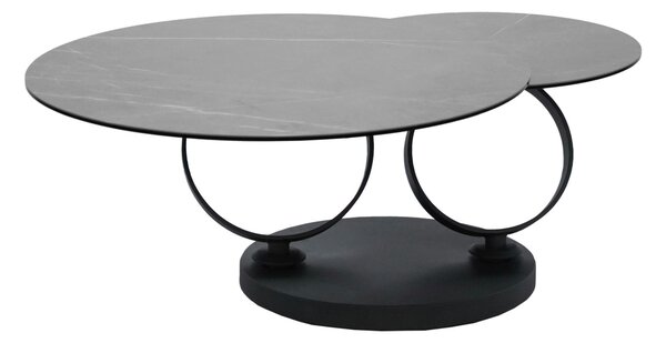 KONFERENČNÝ STOLÍK, sivá, čierna, kov, sklo, keramika, 80-133,5/80/43 cm Dieter Knoll - Stolíky do obývačky