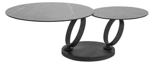 KONFERENČNÝ STOLÍK, sivá, čierna, kov, sklo, keramika, 80-133,5/80/43 cm Dieter Knoll - Stolíky do obývačky