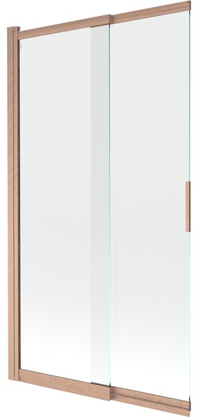 Mexen, Mexen Fox parawan nawannowy 2-skrzydłowy przesuwny 100 x 150 cm, transparent, miedź szczotkowana - 891-100-002-65-00