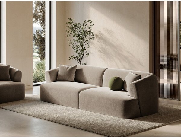 Svetlohnedá zamatová pohovka 255 cm Campi – Cosmopolitan Design