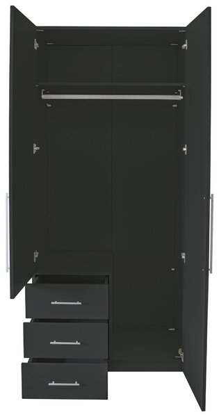 SKRIŇA S OTOČNÝMI DVERAMI, antracitová, antracitová s vysokým leskom, 98/218,6/59,4 cm Xora - Skrine