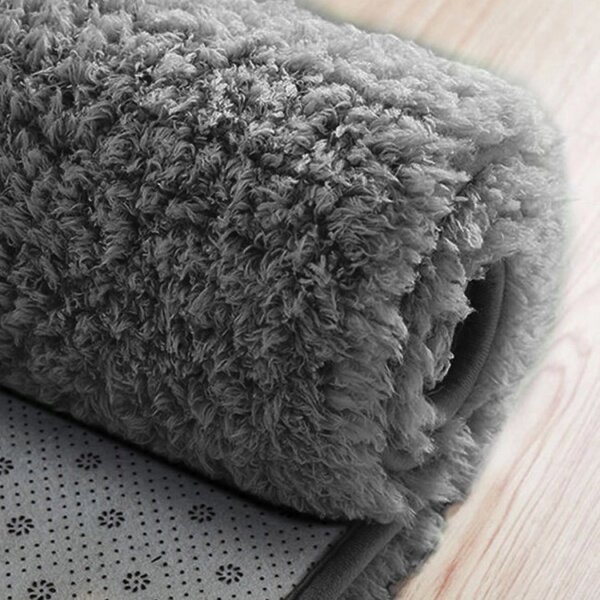 Protišmykový koberec ALPACA sivý kruh