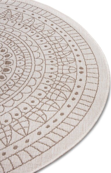 Hanse Home, Kusový koberec Twin-Wendeteppiche 105475 Linen kruh – na von aj na doma, 100x100 (priemer) kruh, hnedá, chodba / predsieň