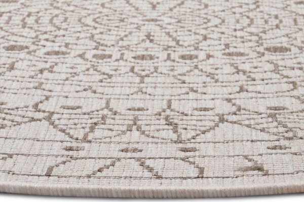 Hanse Home, Kusový koberec Twin-Wendeteppiche 105475 Linen kruh – na von aj na doma, 100x100 (priemer) kruh, hnedá, chodba / predsieň