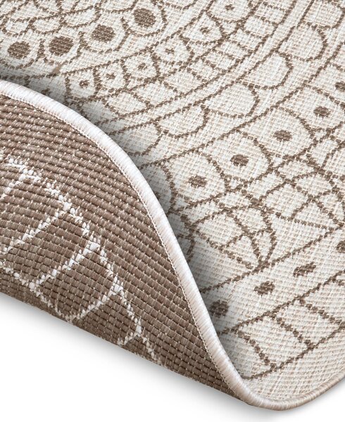 Hanse Home, Kusový koberec Twin-Wendeteppiche 105475 Linen kruh – na von aj na doma, 100x100 (priemer) kruh, hnedá, chodba / predsieň