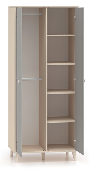 Šatníková skriňa Mevel 80x190x51 - sivá