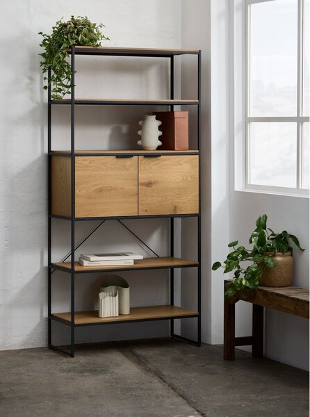 Knižnica v dekore duba v prírodnej farbe 90x190x40 cm Cesura – Unique Furniture