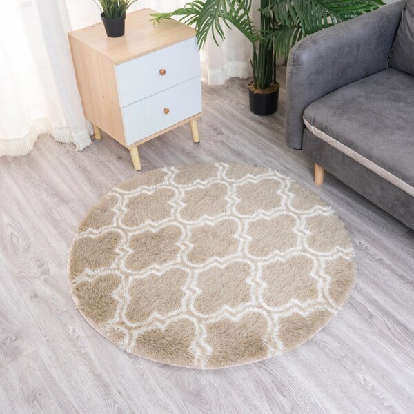 Protišmykový koberec DECOR béžový kruh