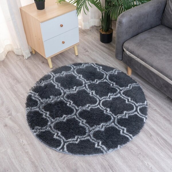 Protišmykový koberec DECOR sivý kruh