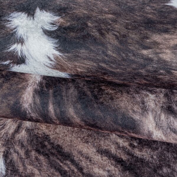 Ayyildiz , Kusový koberec Etosha 4113 brown (tvar kožušiny), 100x135 tvar kožešiny, hnedá, chodba / predsieň