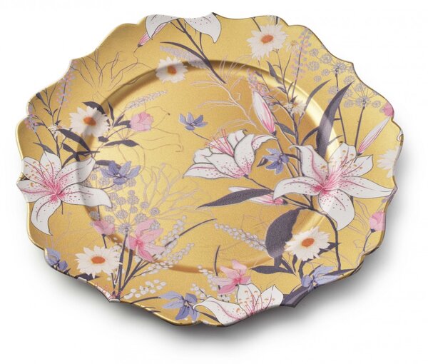 Mondex Dekoratívny tanier Blanche Colours XXXIV 33 cm s kvetmi