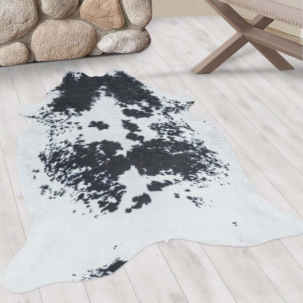Ayyildiz , Kusový koberec Etosha 4114 black (tvar kožušiny), 100x135 tvar kožešiny, čiernobiela, chodba / predsieň