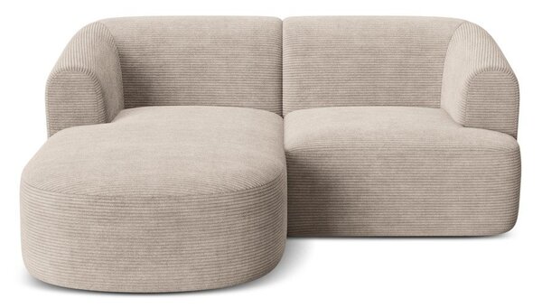 Svetlohnedá menčestrová rohová pohovka (ľavý roh/s leňoškou) Campi – Cosmopolitan Design