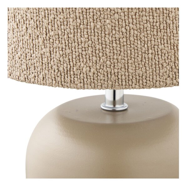 Béžová kovová stolová lampa s textilným tienidlom (výška 24 cm) Morley – House Nordic