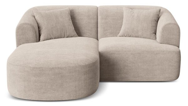 Svetlohnedá menčestrová rohová pohovka (ľavý roh/s leňoškou) Campi – Cosmopolitan Design
