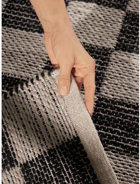Čierny/krémovobiely obojstranný/ručne tkaný behúň s prímesou juty 80x200 cm Rex – Hanse Home