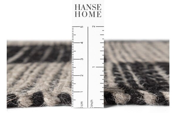 Čierny/krémovobiely obojstranný/ručne tkaný behúň s prímesou juty 80x200 cm Rex – Hanse Home