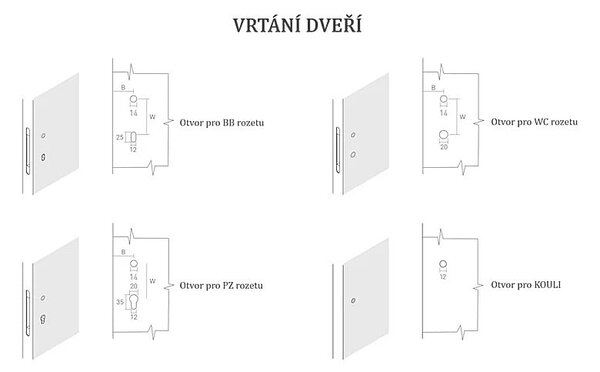 Dverové kovanie MP VM - BAAR (OGS - Bronz matný), kľučka-kľučka, Bez spodnej rozety, MP OGS (bronz česaný mat)