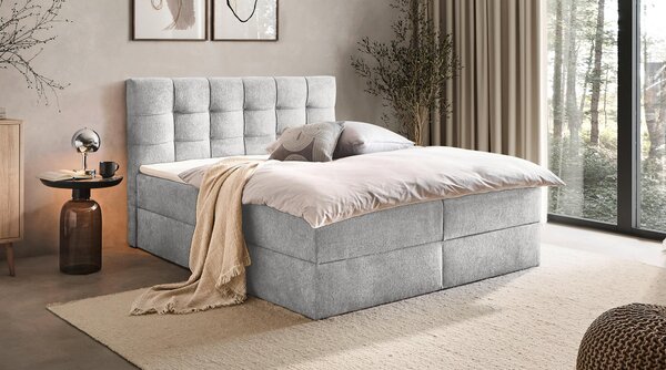 AMERICKÁ POSTEĽ, 140/200 cm, svetlosivá Boxxx - Online Only spálne, Online Only