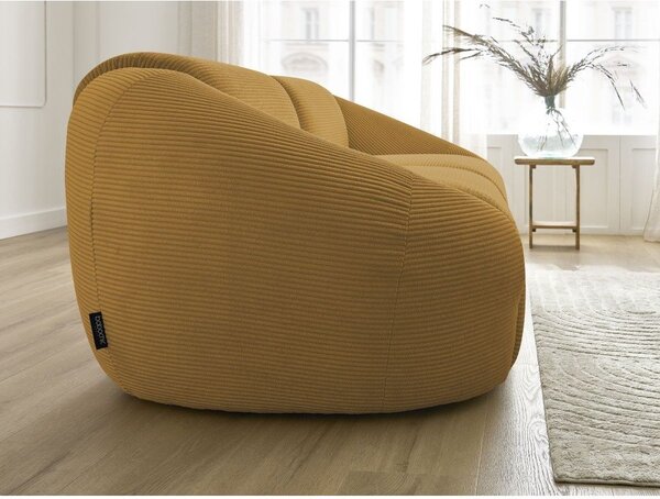Menčestrová pohovka v horčicovej farbe 250 cm Tina – Bobochic Paris