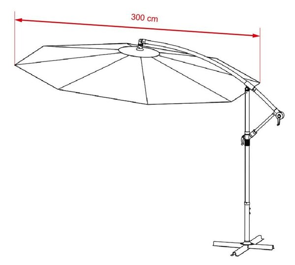 Avenberg Veľký nastaviteľný slnečník Sunny LED300, béžový