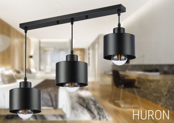 Luster na lanku 3xE27/35W/230V čierna