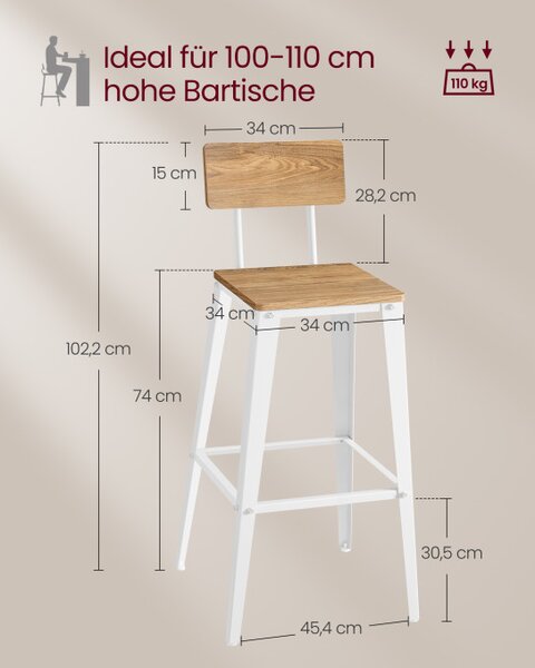 Set dvoch barových stoličiek LBC078K01 (2 ks)
