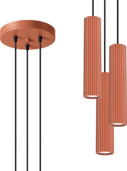 Sollux SL.1633 - Luster na lanku KARBON 3xGU10/10W/230V červená