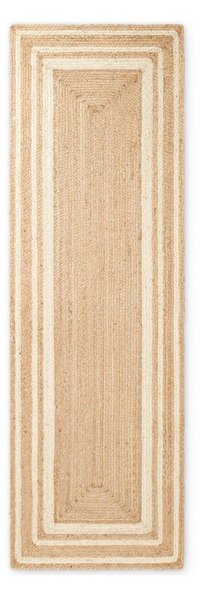 Krémovobiely/v prírodnej farbe obojstranný/ručne tkaný jutový behúň 70x200 cm Jutta – Hanse Home