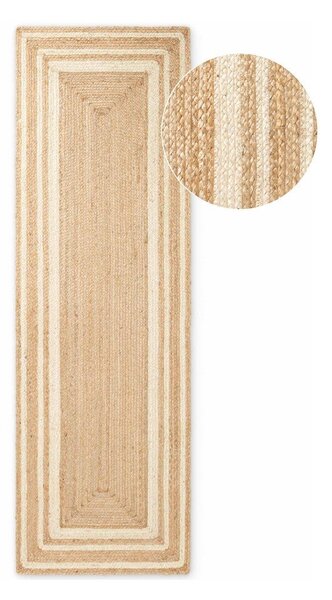 Krémovobiely/v prírodnej farbe obojstranný/ručne tkaný jutový behúň 70x200 cm Jutta – Hanse Home