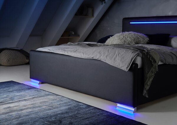 ČALÚNENÁ POSTEĽ, 180/200 cm, čierna Boxxx - Online Only spálne, Online Only