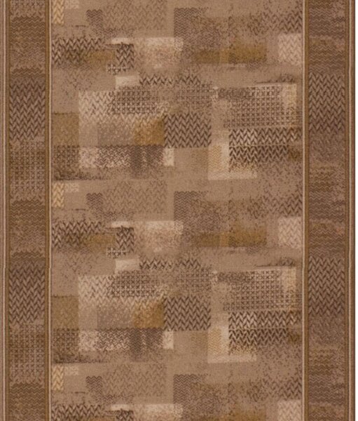 Associated Weavers, Protišmykový behúň na mieru Tribe 44 hnedý, šíre 100 cm, hnedá, chodba / predsieň