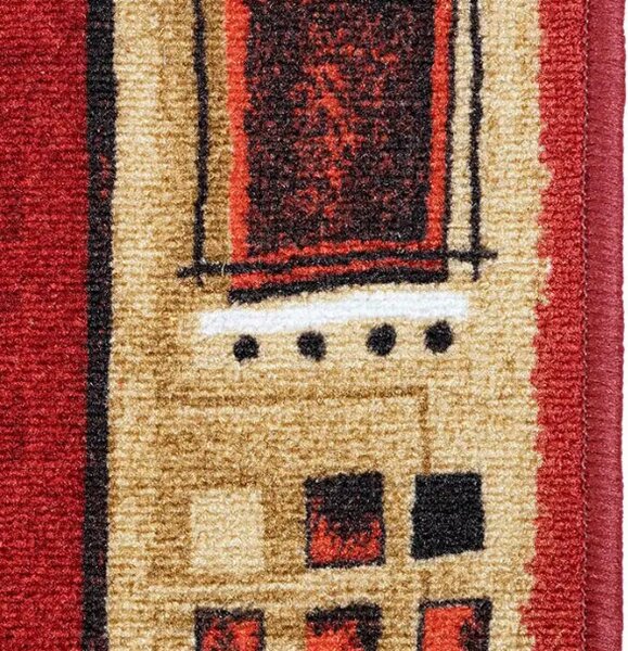 Associated Weavers , AKCIA: 500x100 cm Protišmykový behúň na mieru Jena 10 - obšitý zo všetkých strán, červená, chodba / predsieň