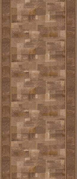 Associated Weavers, Protišmykový behúň na mieru Tribe 44 hnedý, šíre 100 cm, hnedá, chodba / predsieň