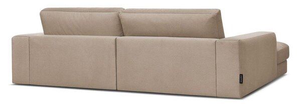 Taupe zamatová rohová pohovka (ľavý roh/s leňoškou) Sierra – Bobochic Paris