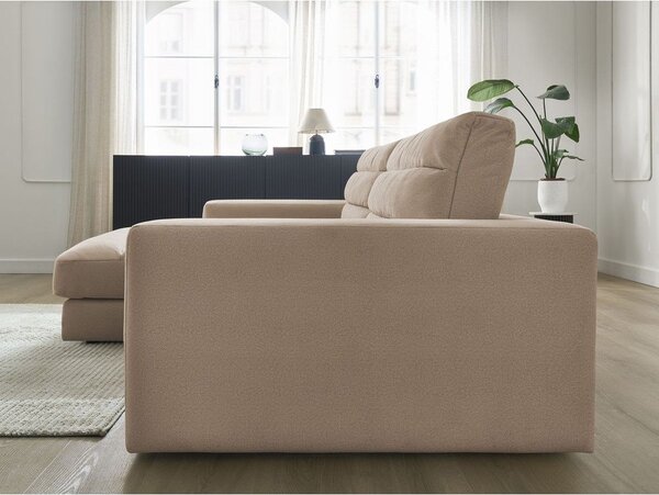 Taupe zamatová rohová pohovka (ľavý roh/s leňoškou) Sierra – Bobochic Paris