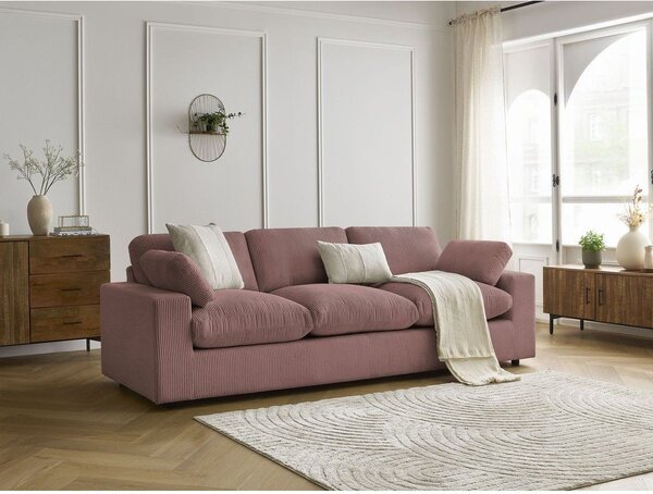 Ružová menčestrová pohovka 250 cm Belair – Bobochic Paris