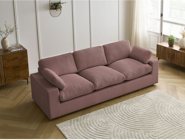 Ružová menčestrová pohovka 250 cm Belair – Bobochic Paris